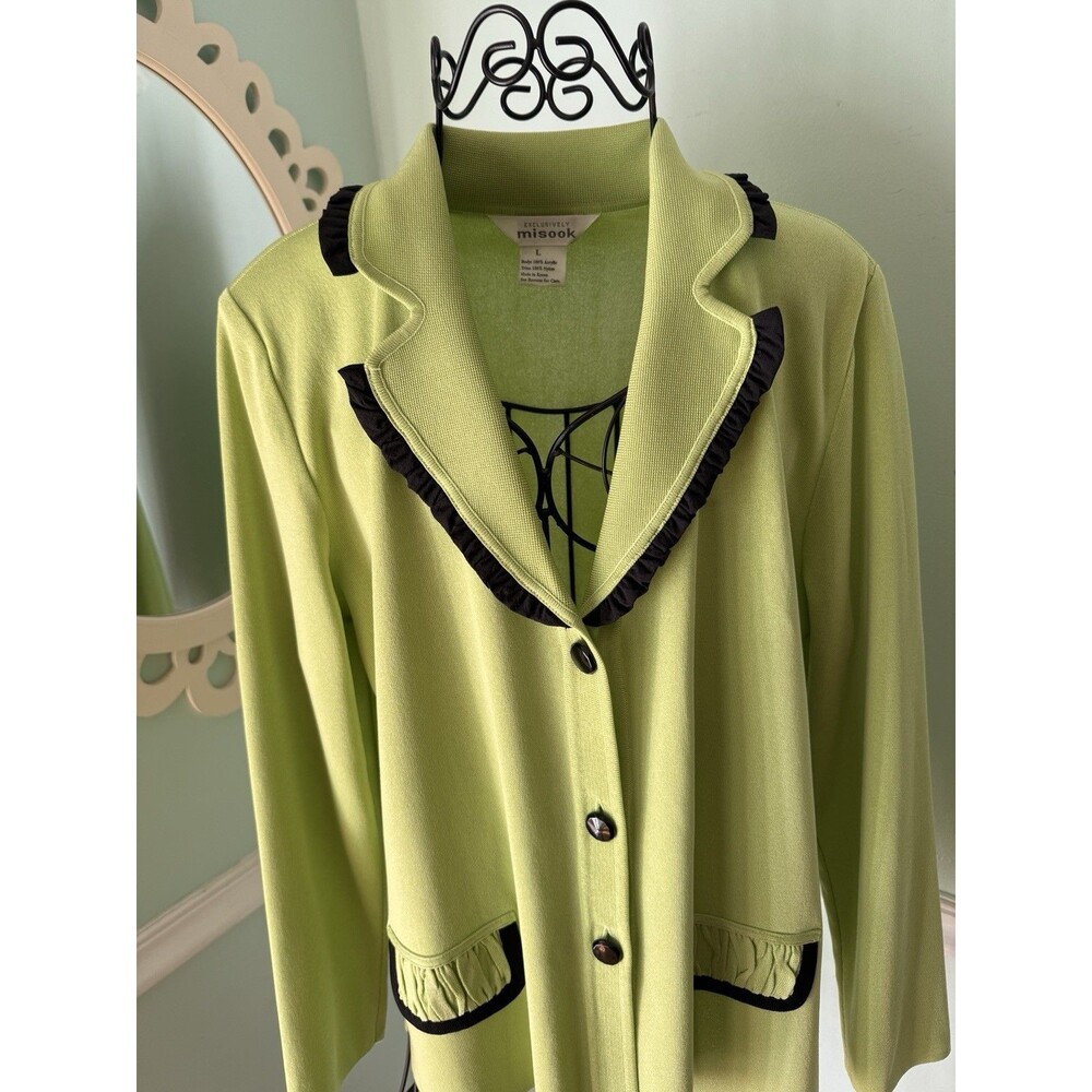 Exclusively Misook Button Front Green Cardigan Ja… - image 2
